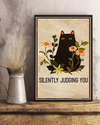 Black Cat Poster Silently Judging You Vintage Room Home Decor Wall Art Gifts Idea - Mostsuit