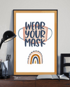 Rainbow Wear Your Mask Poster Vintage Room Home Decor Wall Art Gifts Idea - Mostsuit