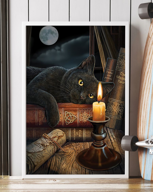 Cat And Book Loves Canvas Prints Vintage Wall Art Gifts Vintage Home Wall Decor Canvas - Mostsuit