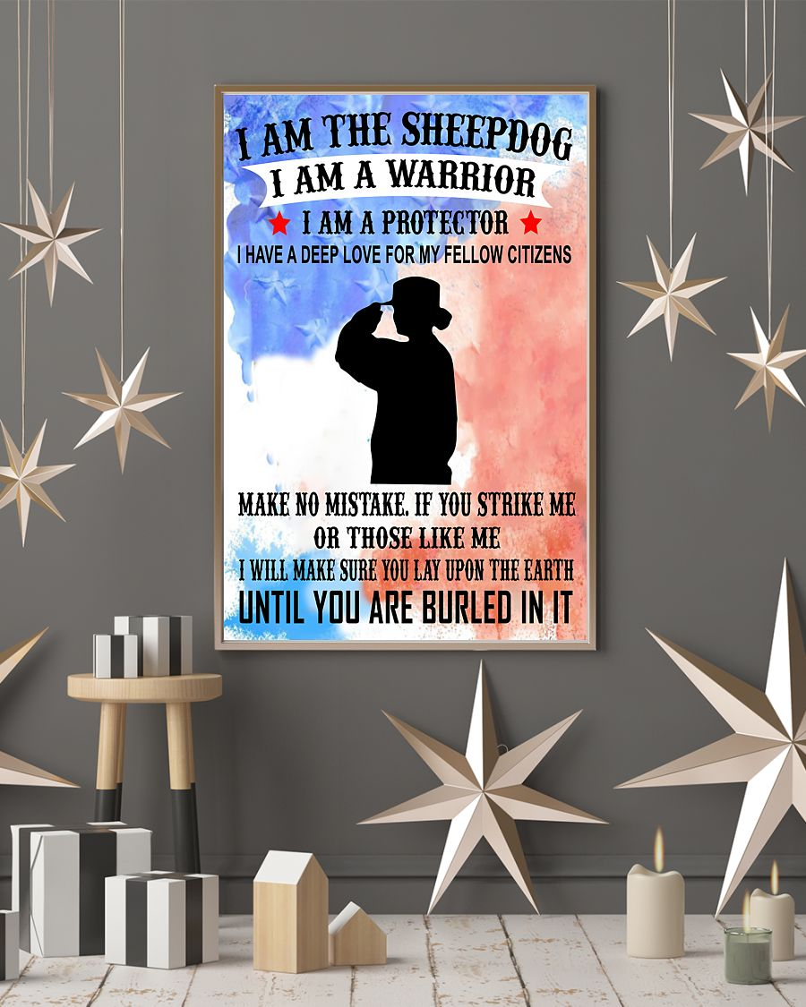 Saluting I Am A Warrior Protector Veteran Poster Vintage Room Home Decor Wall Art Gifts Idea - Mostsuit
