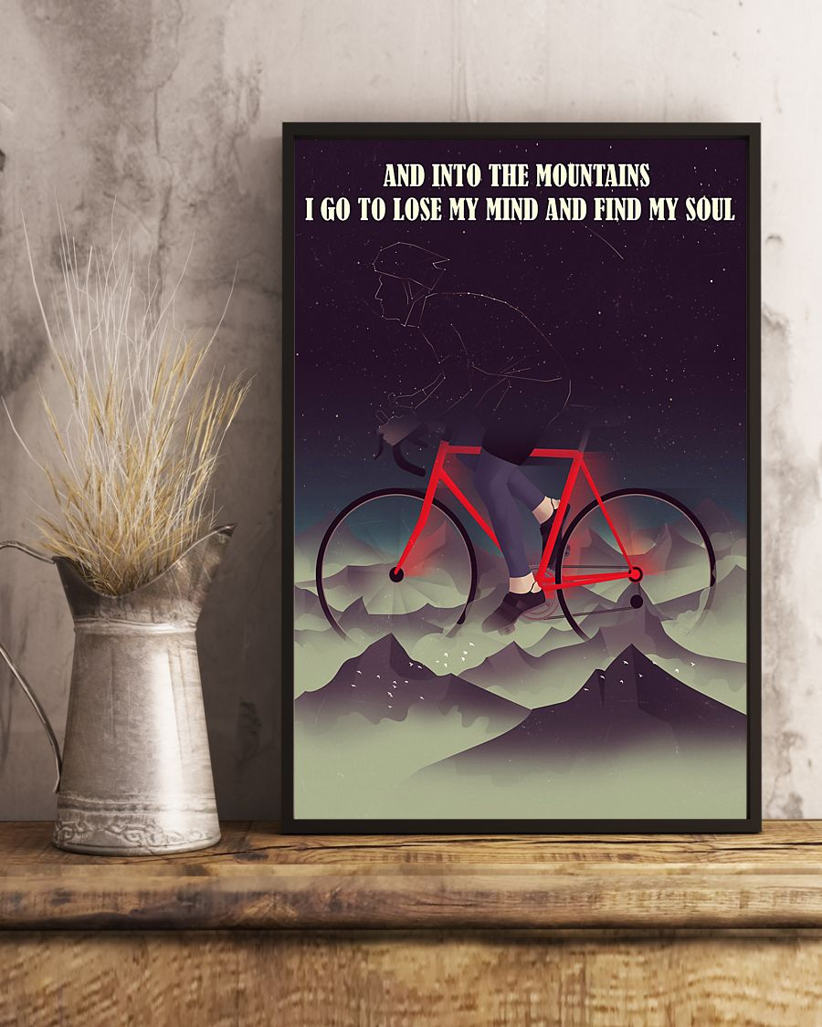 Cycling Canvas Prints Into The Mountains I Go Lose My Mind And Find My Soul Vintage Wall Art Gifts Vintage Home Wall Decor Canvas - Mostsuit