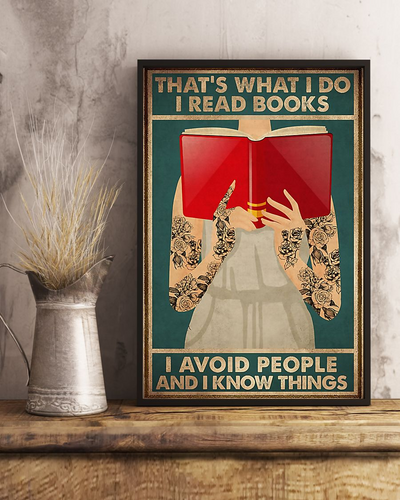 Tattoo Girl Loves Book Poster That's What I Do Vintage Room Home Decor Wall Art Gifts Idea - Mostsuit