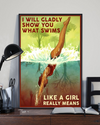 Swimming Poster I Will Gladly Show You What Swims Vintage Room Home Decor Wall Art Gifts Idea - Mostsuit