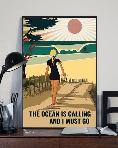 Surfing Canvas Prints The Ocean Is Calling And I Must Go Vintage Wall Art Gifts Vintage Home Wall Decor Canvas - Mostsuit
