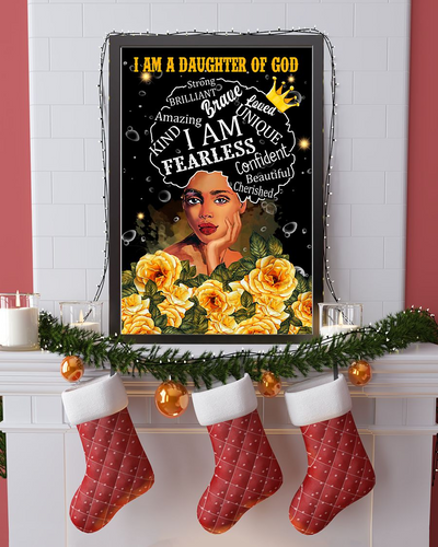 Black Girl Pride Canvas Prints I Am A Daughter Of God I Am Fearless Vintage Wall Art Gifts Vintage Home Wall Decor Canvas - Mostsuit