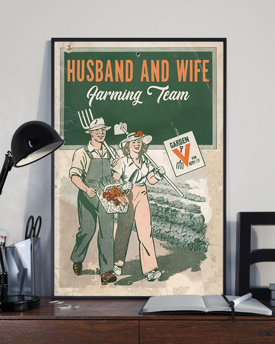 Husband And Wife Farming Team Poster Vintage Room Home Decor Wall Art Gifts Idea - Mostsuit