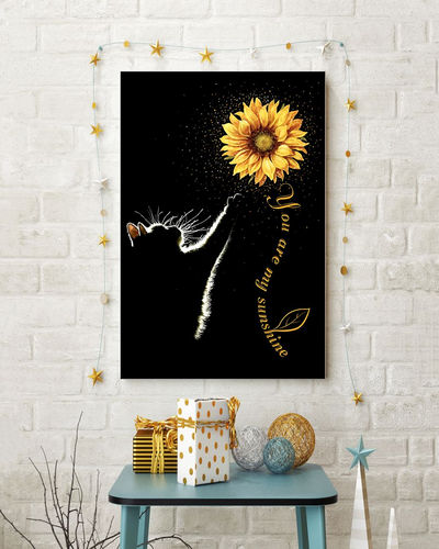 Cat Sunflower You Are My Sunshine Canvas Prints Vintage Wall Art Gifts Vintage Home Wall Decor Canvas - Mostsuit