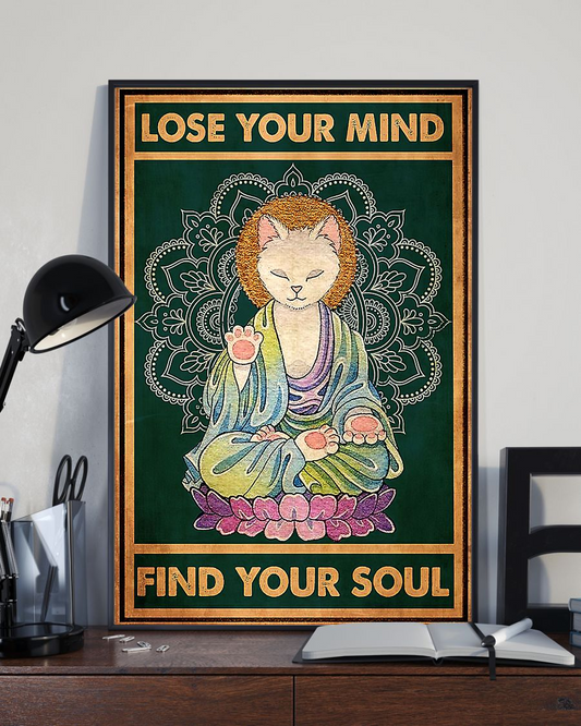 Yoga Cat Loves Canvas Prints Lose Your Mind Find Your Soul Vintage Wall Art Gifts Vintage Home Wall Decor Canvas - Mostsuit
