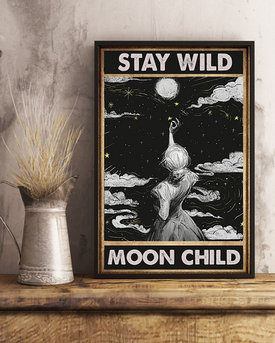Nightly Girl Poster Stay Wild Moon Child Vintage Room Home Decor Wall Art Gifts Idea - Mostsuit