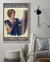 Painter Artist Girl Canvas Prints Try To Be Perfect Others Paint Vintage Wall Art Gifts Vintage Home Wall Decor Canvas - Mostsuit