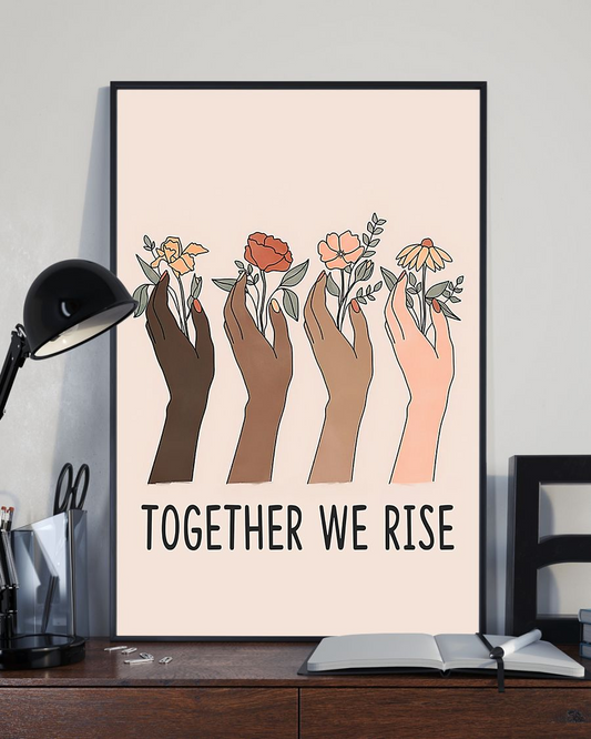 Melanin Hand Together We Rise Poster Vintage Room Home Decor Wall Art Gifts Idea - Mostsuit