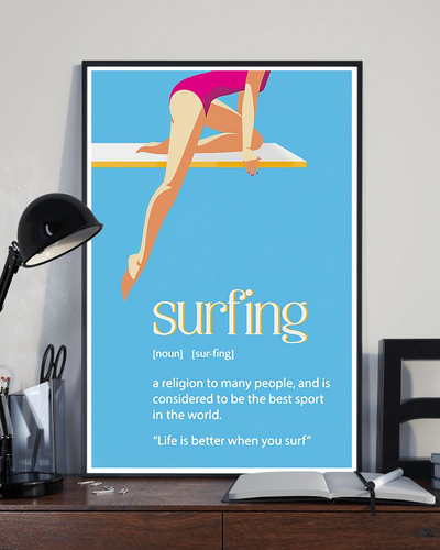 Surfing Definition Canvas Prints Life Is Better When You Surf Vintage Wall Art Gifts Vintage Home Wall Decor Canvas - Mostsuit