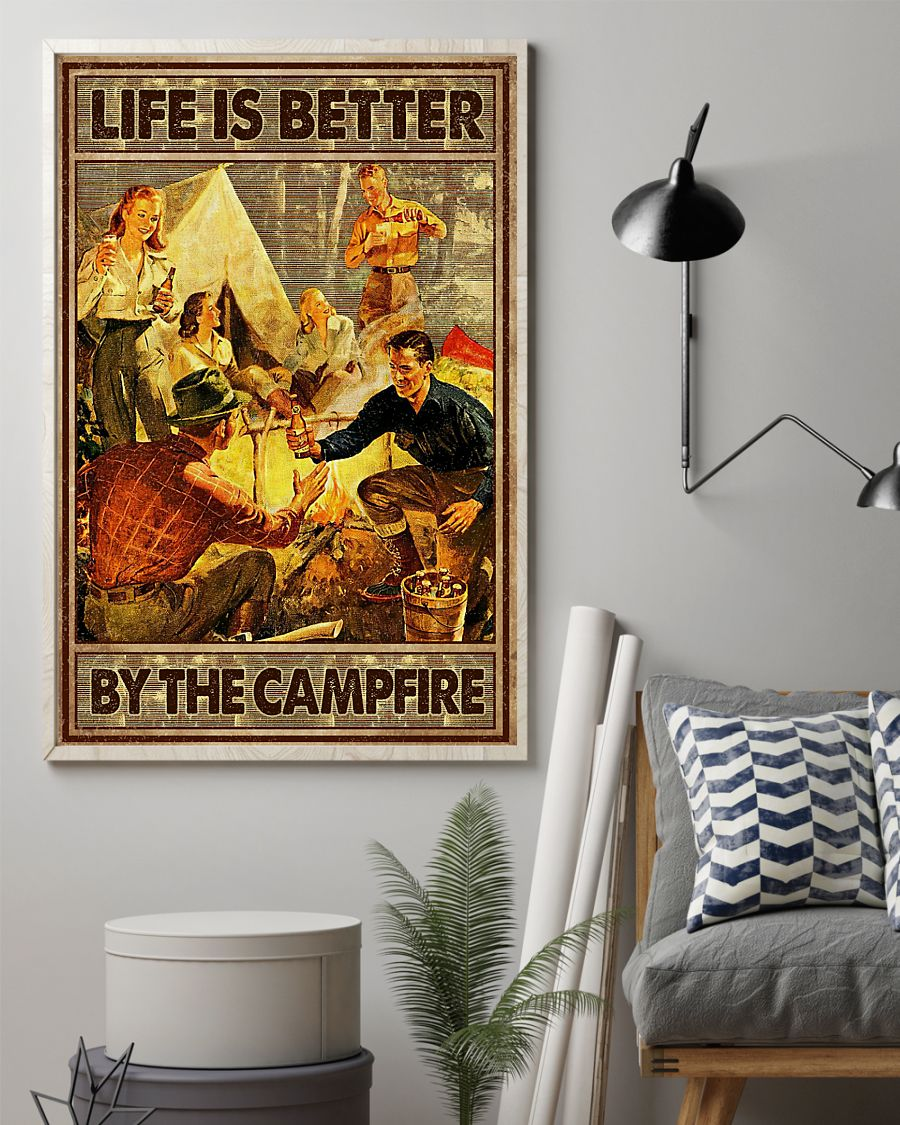 Camping Canvas Prints Life Is Better By The Campfire Vintage Wall Art Gifts Vintage Home Wall Decor Canvas - Mostsuit
