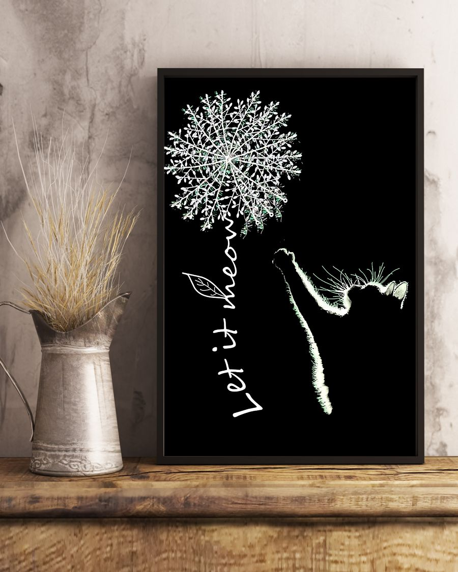 Let It Meow Cat Poster Black White Backlight Cats Lovers Room Home Decor Wall Art Gifts Idea - Mostsuit