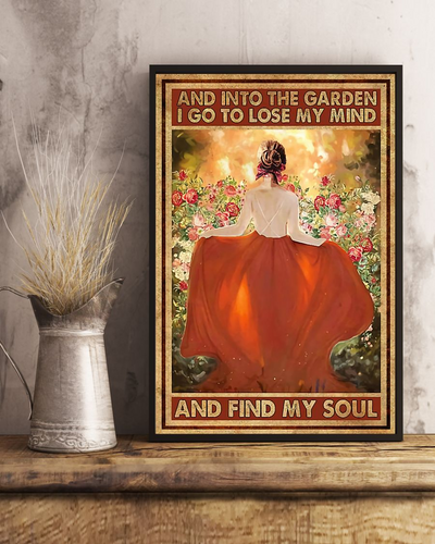 Garden Girl Poster Lose My Mind And Find My Soul Vintage Gardening Room Home Decor Wall Art Gifts Idea - Mostsuit
