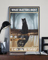 Black Cat Panther Reflection Poster What Matters Most Is How You See Yourself Room Home Decor Wall Art Gifts Idea - Mostsuit