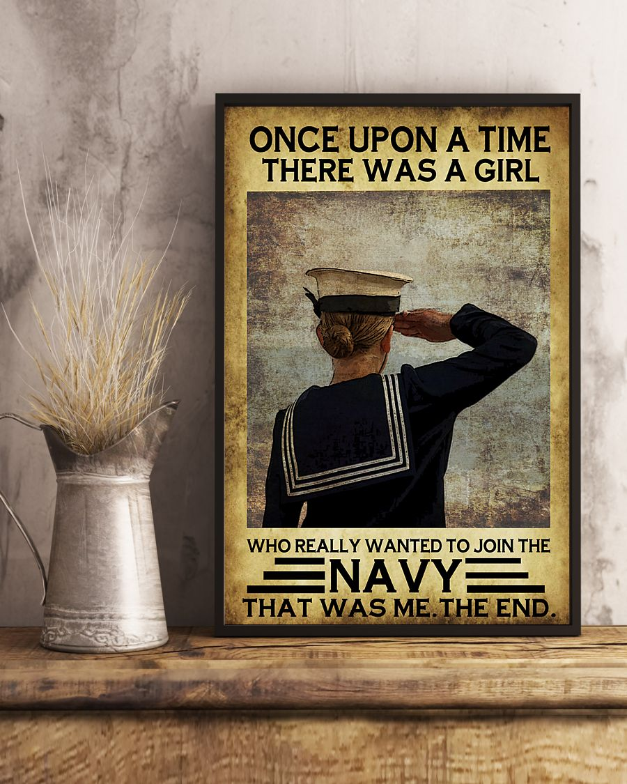 Join The Navy Canvas Prints Once Upon A Time There Was A Girl Vintage Wall Art Gifts Vintage Home Wall Decor Canvas - Mostsuit