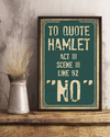 Hamlet Quote Funny Poster To Quote Hamlet "No" Vintage Room Home Decor Wall Art Gifts Idea - Mostsuit