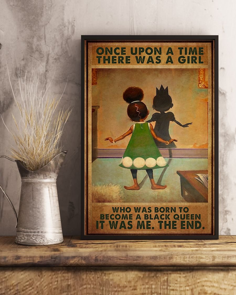 Black Queen Afro Girl Poster Once Upon A Time There Was A Girl Vintage Room Home Decor Wall Art Gifts Idea - Mostsuit