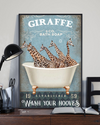 Giraffe In Bath Tub Wash Your Hooves Funny Poster Vintage Room Home Decor Wall Art Gifts Idea - Mostsuit