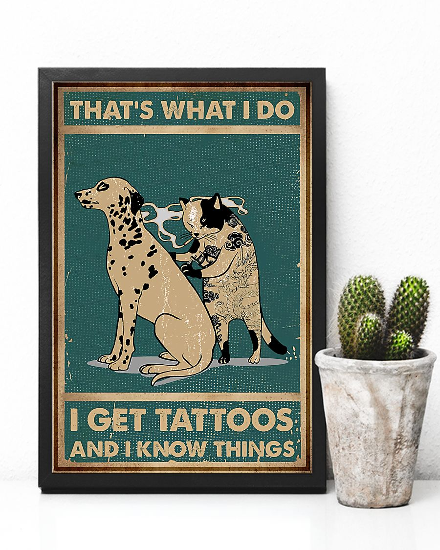 Dalmatian Cat Loves Canvas Prints I Get Tattoos And I Know Things Vintage Wall Art Gifts Vintage Home Wall Decor Canvas - Mostsuit