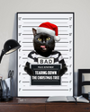 Crime Black Cat Christmas Hat Poster Tearing Down The Christmas Tree Room Home Decor Wall Art Gifts Idea - Mostsuit