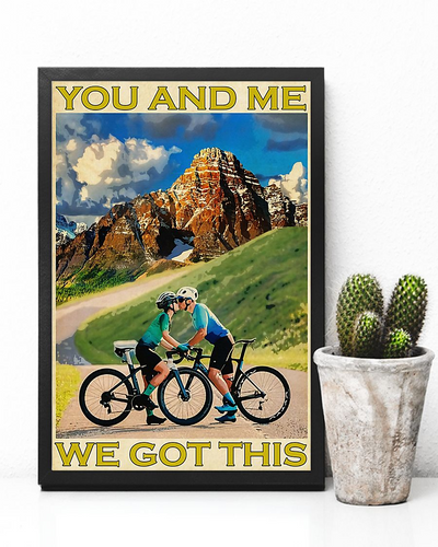 Cycling Couple Canvas Prints You And Me We Got This Vintage Wall Art Gifts Vintage Home Wall Decor Canvas - Mostsuit