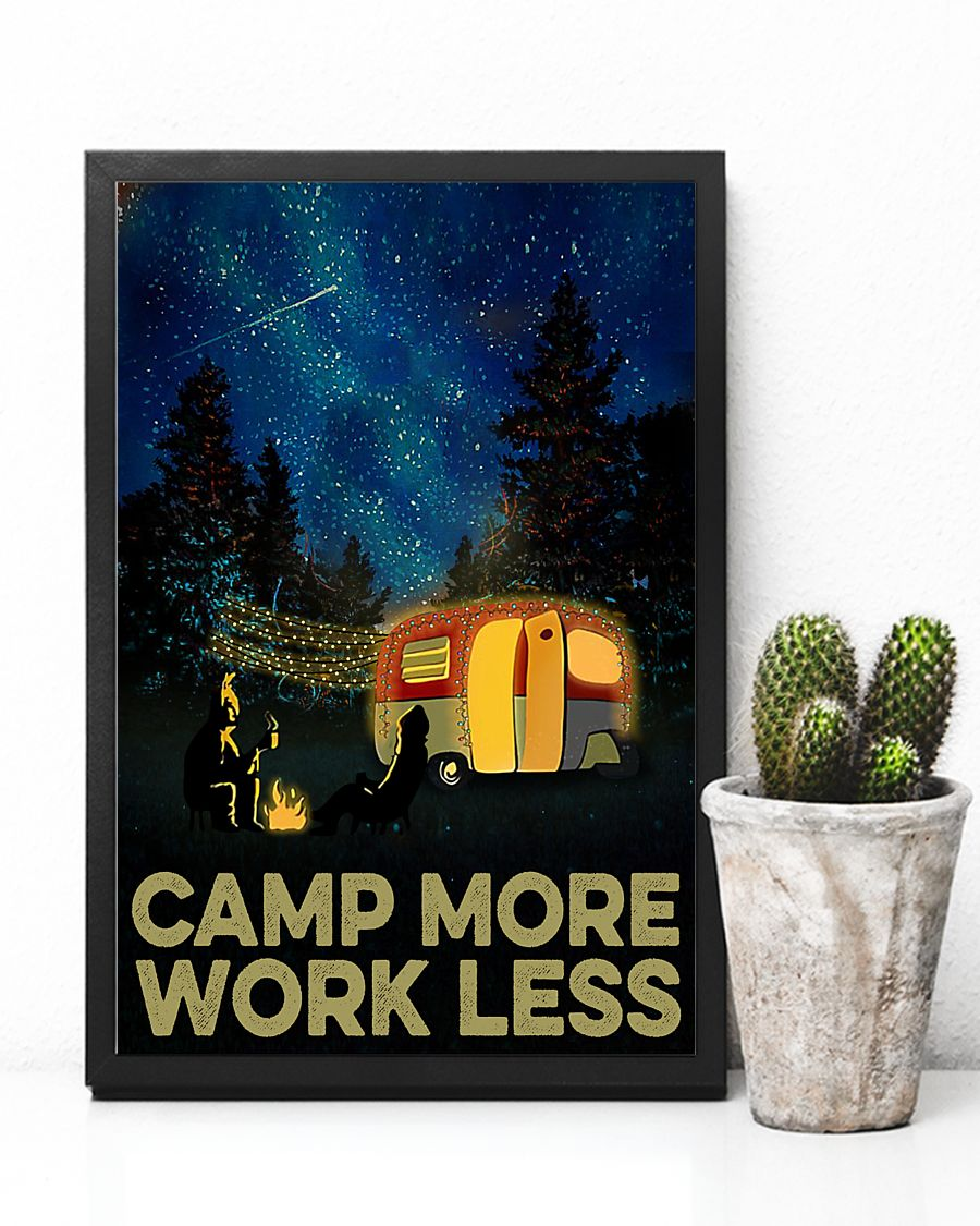 Camping Canvas Prints Camp More Work Less Vintage Wall Art Gifts Vintage Home Wall Decor Canvas - Mostsuit