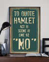 Hamlet Quote Funny Canvas Prints To Quote Hamlet "No" Vintage Wall Art Gifts Vintage Home Wall Decor Canvas - Mostsuit