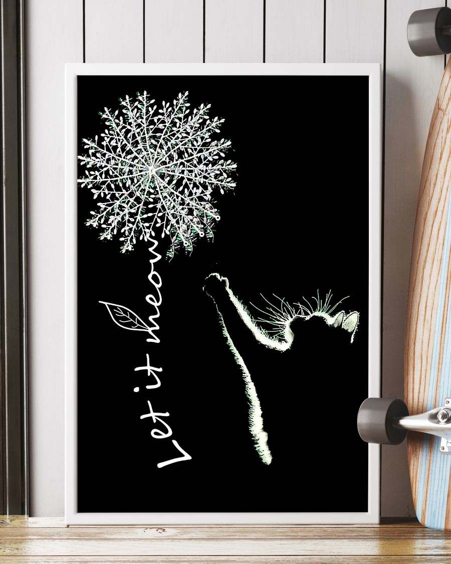 Let It Meow Cat Poster Black White Backlight Cats Lovers Room Home Decor Wall Art Gifts Idea - Mostsuit
