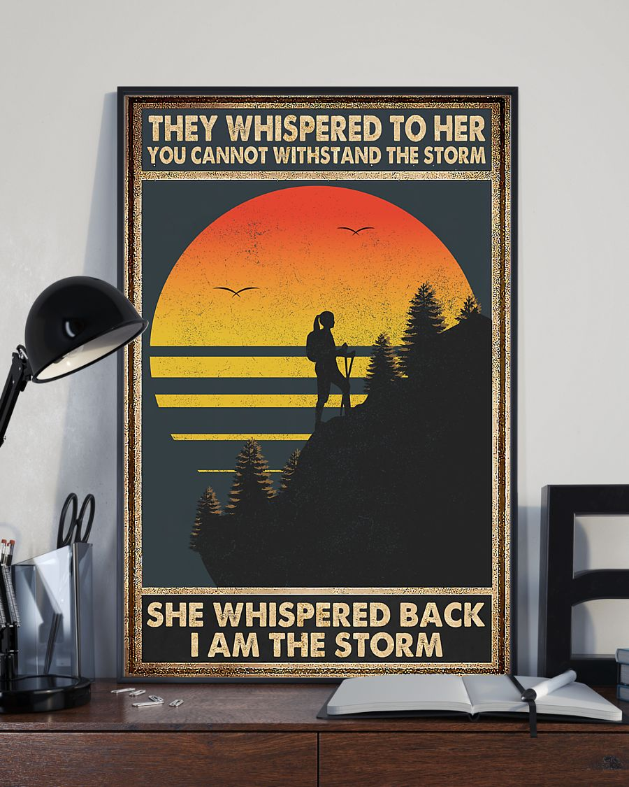 Girl Hiking Canvas Prints She Whispered Back I Am The Storm Vintage Wall Art Gifts Vintage Home Wall Decor Canvas - Mostsuit