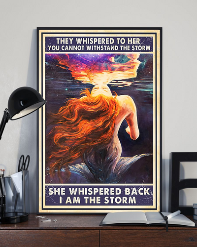 Mermaid She Whispered Back I Am The Storm Poster Vintage Room Home Decor Wall Art Gifts Idea - Mostsuit