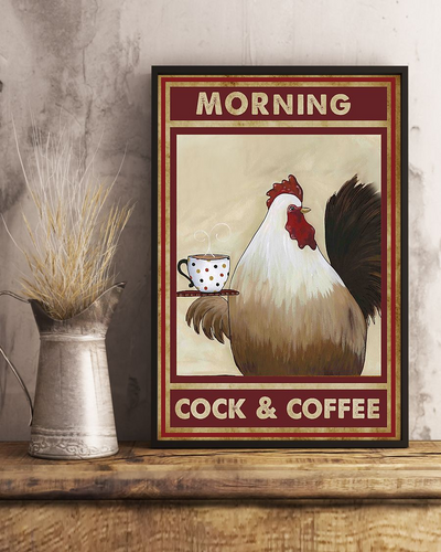 Chicken Morning Cock And Coffee Canvas Prints Farm Vintage Wall Art Gifts Vintage Home Wall Decor Canvas - Mostsuit