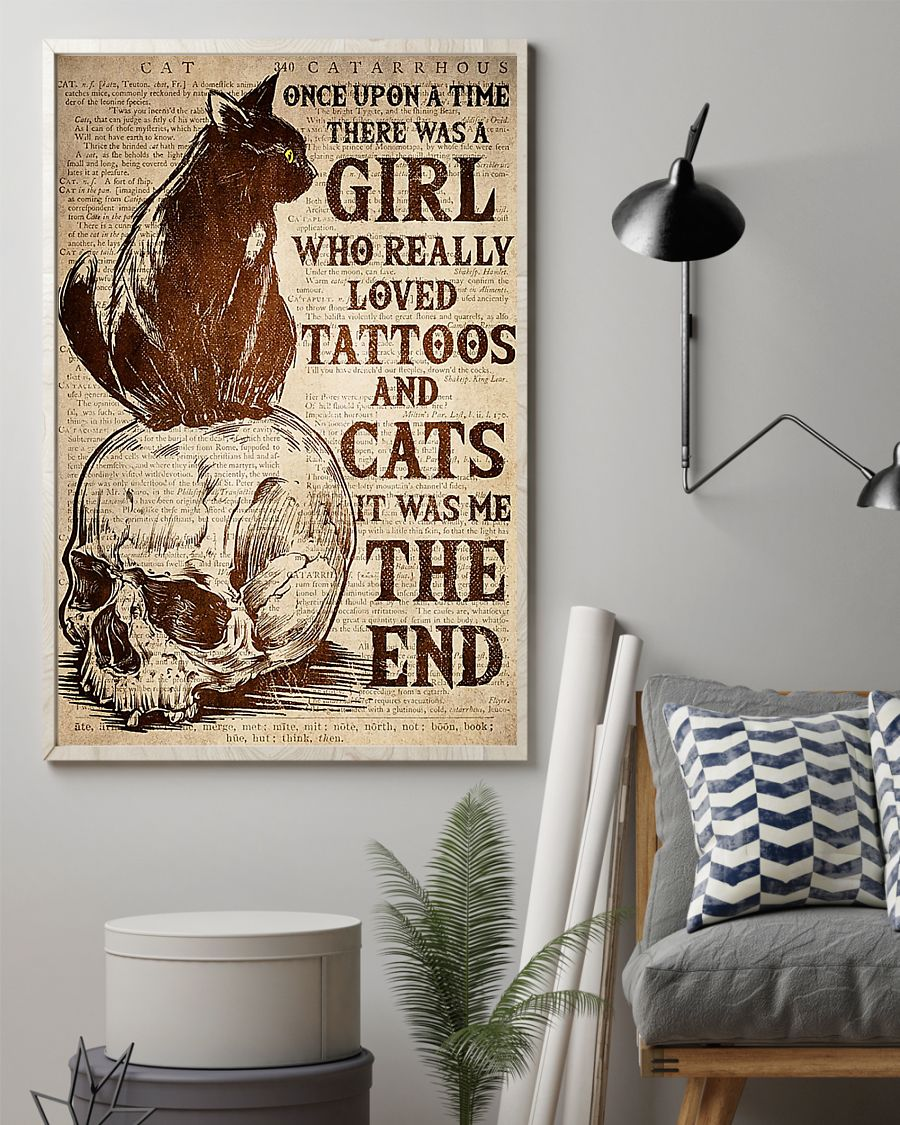Loved Tattoos And Cats Canvas Prints Once Upon A Time Vintage Wall Art Gifts Vintage Home Wall Decor Canvas - Mostsuit