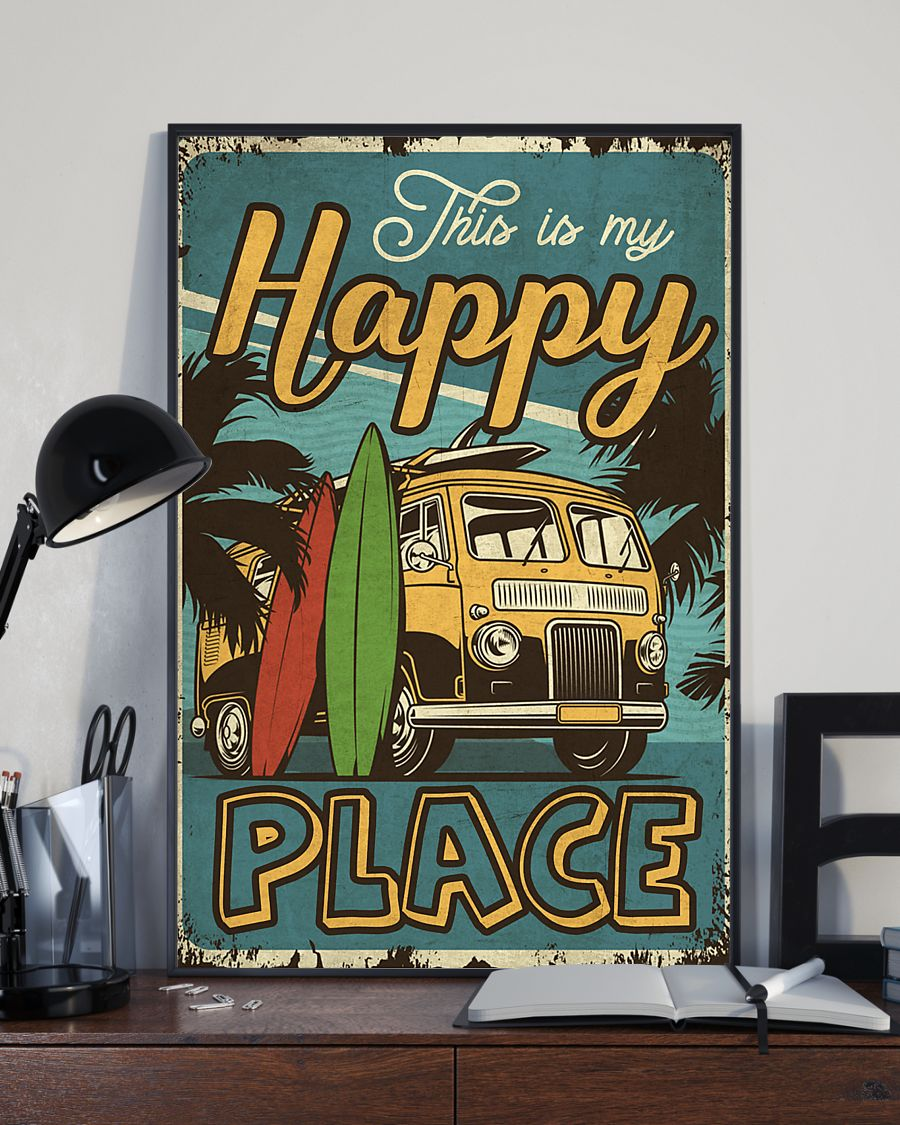 Surfing This Is My Happy Place Poster Vintage Room Home Decor Wall Art Gifts Idea - Mostsuit
