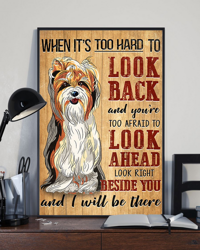 Shih Tzu Dog Loves Canvas Prints Look Beside You I'll Always Be There Vintage Wall Art Gifts Vintage Home Wall Decor Canvas - Mostsuit