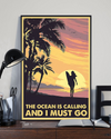 Surfing Girl Canvas Prints The Ocean Is Calling And I Must Go Vintage Wall Art Gifts Vintage Home Wall Decor Canvas - Mostsuit