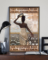 Black Queen Afro Woman Freedom Canvas Prints She Whispered Back I Am The Storm Pride Wall Art Gifts Vintage Home Wall Decor Canvas - Mostsuit
