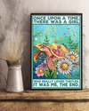 Turtle Poster Once Upon A Time There Was A Girl Who Really Loved Turtles Vintage Room Home Decor Wall Art Gifts Idea - Mostsuit