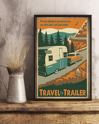 Camping RV Car Canvas Prints Travel By Trailer Vintage Wall Art Gifts Vintage Home Wall Decor Canvas - Mostsuit
