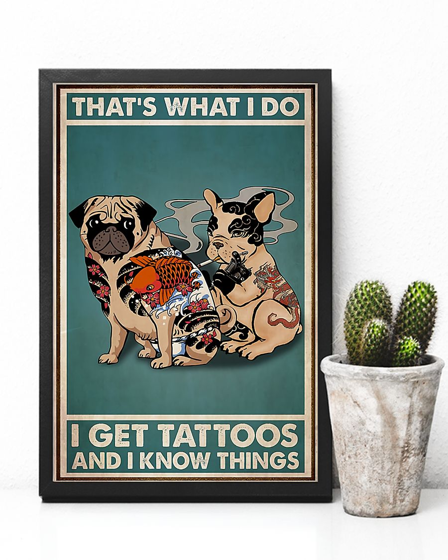 Tattoo Pug Bulldog Dog Loves Canvas Prints That's What I Do Vintage Wall Art Gifts Vintage Home Wall Decor Canvas - Mostsuit