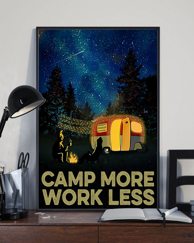 Camping Poster Camp More Work Less Vintage Room Home Decor Wall Art Gifts Idea - Mostsuit