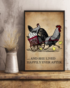 Chickens Poster And She Lived Happily Ever After Vintage Room Home Decor Wall Art Gifts Idea - Mostsuit