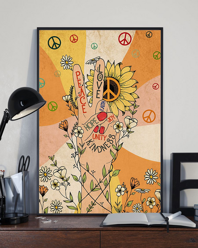 Peace And Love Sign Sunflower Canvas Prints Vintage Wall Art Gifts Vintage Home Wall Decor Canvas - Mostsuit