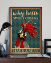 Curious Rooster Loves Canvas Prints Why Hello Sweet Cheeks Have A Seat Vintage Wall Art Gifts Vintage Home Wall Decor Canvas - Mostsuit