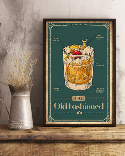 Cocktail Poster The Old Fashioned Recipe Vintage Room Home Decor Wall Art Gifts Idea - Mostsuit