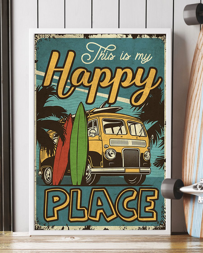 Surfing This Is My Happy Place Canvas Prints Vintage Wall Art Gifts Vintage Home Wall Decor Canvas - Mostsuit