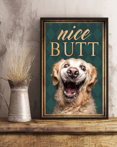 Golden Retriever Nice Butt Funny Poster Dog Loves Vintage Room Home Decor Wall Art Gifts Idea - Mostsuit