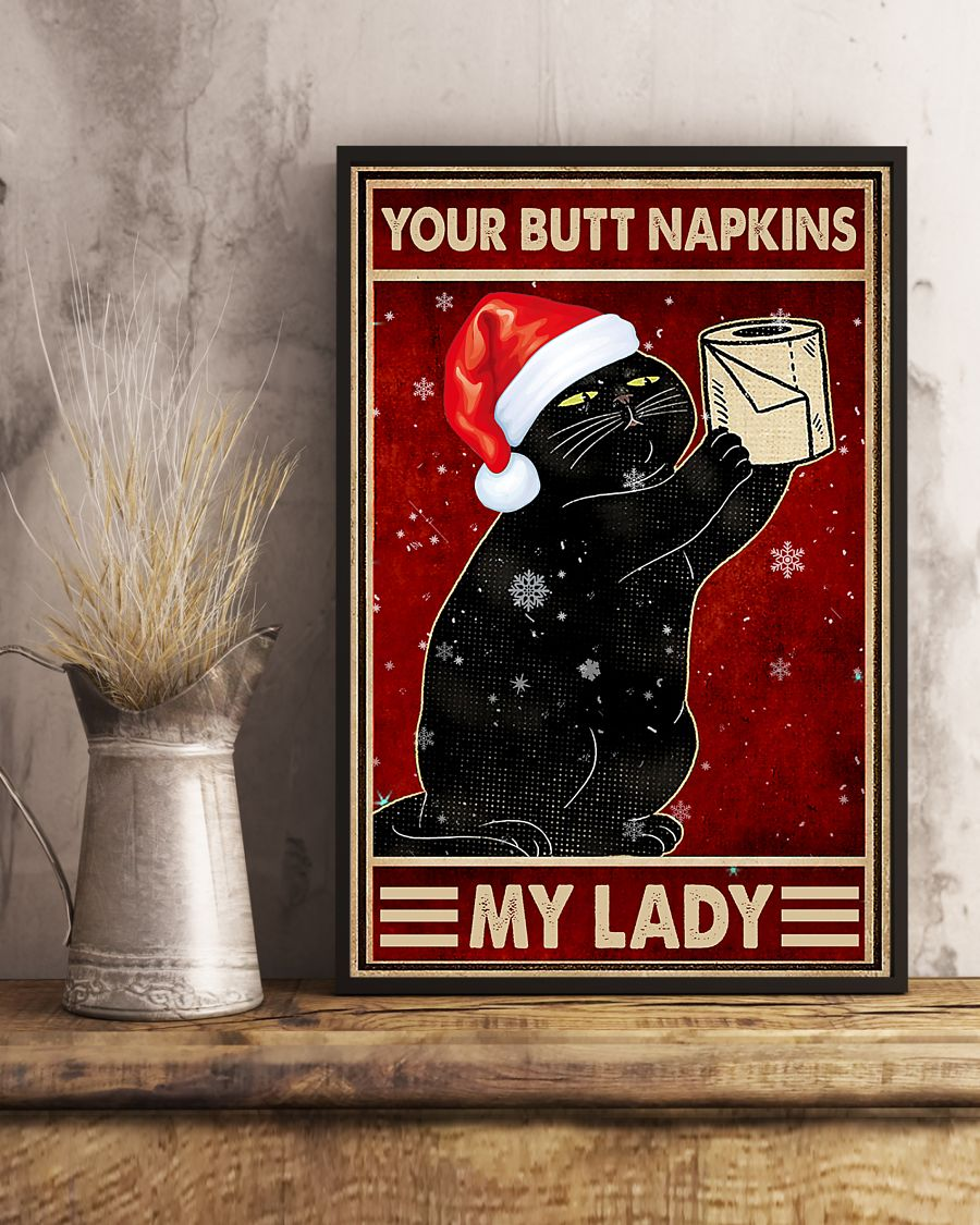 Black Cat Toilet Paper Poster Your Butt Napkins My Lady Christmas Vintage Room Home Decor Wall Art Gifts Idea - Mostsuit