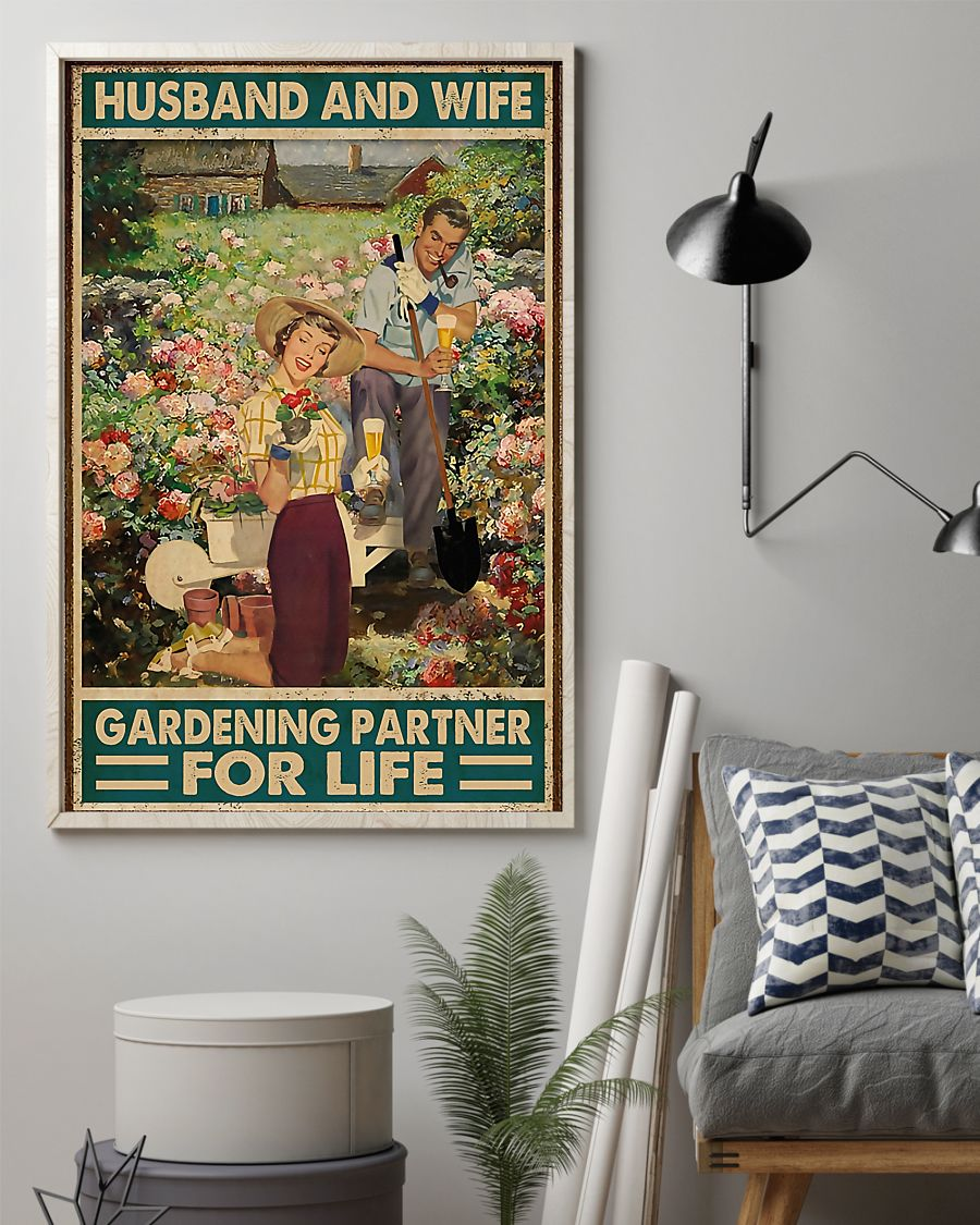 Gardening Beer Loves Canvas Prints Husband And Wife Partner For Life Vintage Wall Art Gifts Vintage Home Wall Decor Canvas - Mostsuit